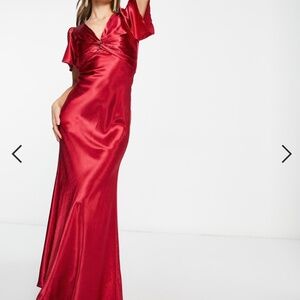 ASOS Little Mistress tea dress in Autumn Red Size 8